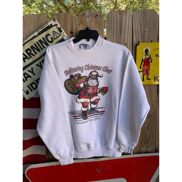 1996 Westward Post Office Delivering Christmas Cheer crewneck sweatshirt Size M - Picture 1 of 7